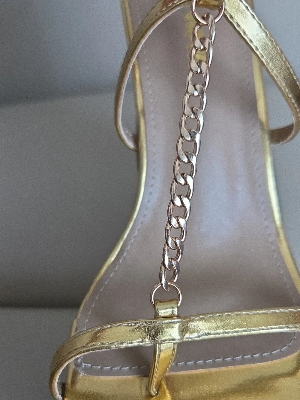 Fashion Nova Metallic Gold Wrap Platform Sandals